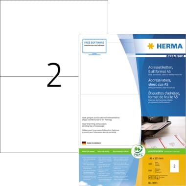 Herma Adressetikett PREMIUM 105x148mm ws 800 St.