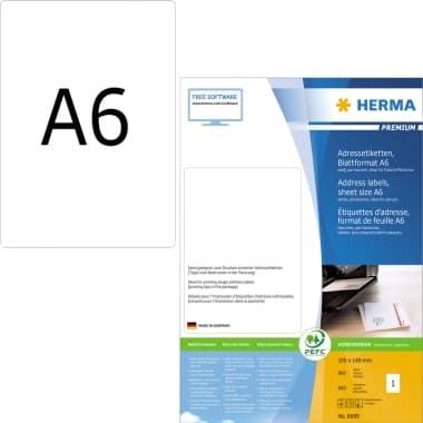 Herma Adressetikett PREMIUM 105x148mm ws 800 St.