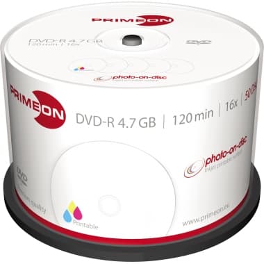 Primeon DVD-R 16x 4,7GB 120Min. bedruckbar 50 St.