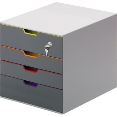 Durable Schubladenbox VARICOLOR Safe 4Fächer gr/fb