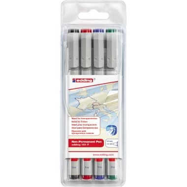edding Folienschreiber non- permanent sort 4 St.