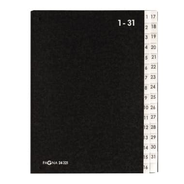 Pagna Pultordner DIN A4 1-31 32Fächer Hartpappe sw