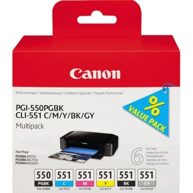 Canon Tintenpatrone PGI550/CLI551 6St