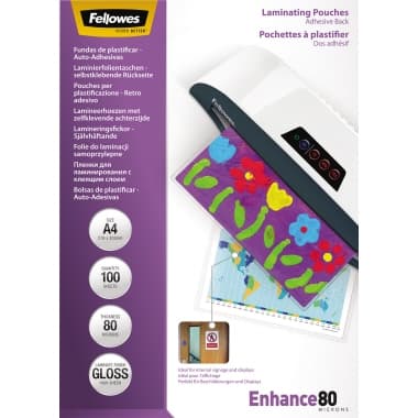 Fellowes Laminierfolie Enhance 80 DIN A4 tr 100 St.