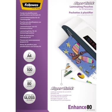 Fellowes Laminierfolie Super Quick A4 80mic quer 100 St.