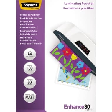 Fellowes Laminierfolie Enhance 80 DIN A4 tr 100 St.