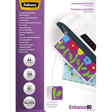 Fellowes Laminierfolie Enhance 80 DIN A4 tr 100 St.