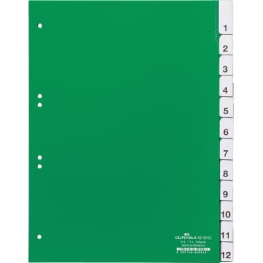 Durable Register DIN A4 1-12 12teilig Hartfolie gn
