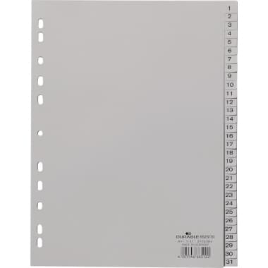 Durable Register DIN A4 volldeckend 1-31 31tlg. PP gr