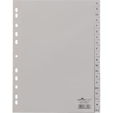 Durable Register DIN A4 volldeckend A-Z 20tlg. PP gr