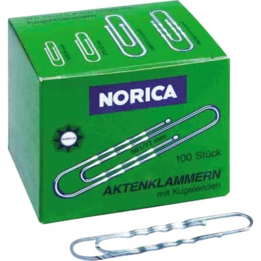 Norica Büroklammer 77mm gewellt si 100 St.