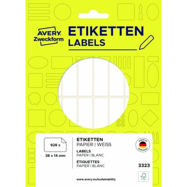 Avery Vielzwecketikett 38x14mm ws 928St