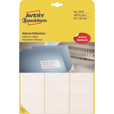 Avery Zweckf. Adressetikett 67x38mm ws 420 St.