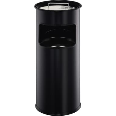 Durable Papierkorb METALL 17l rund sw +Ascher
