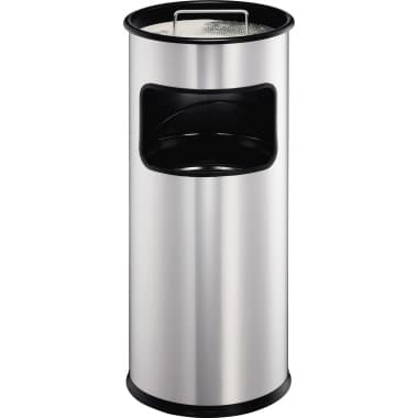 Durable Papierkorb METALL 17l rund silber +Ascher