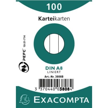 Exacompta Karteikarte DIN A8 lin. ws 100 St.