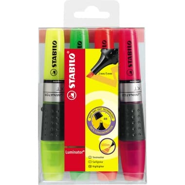 Stabilo Textmarker Luminator 2+5mm Keilspitze sort. 4 St.
