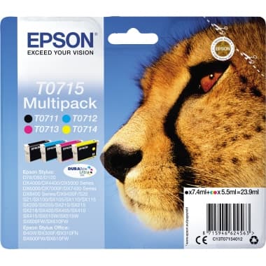 Epson Tintenpatrone T0715 sw/c/m/y 4St