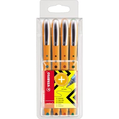 Stabilo Tintenroller Bionic Worker fine 0,4mm sort. 4 St.