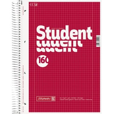Brunnen Collegeblock Student DIN A4 160Bl. kar. ws