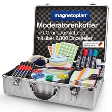magnetoplan Moderationskoffer 47x16,5x34cm si +Zubehör