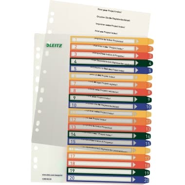 Leitz Register A4 PP-Folie PC-beschriftbar 1-20 tr