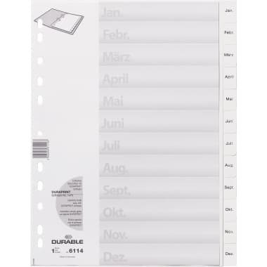 Durable Ordnerregister DIN A4 Jan-Dez geprägten Taben ws