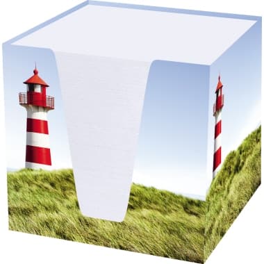 RNK Zettelbox Leuchtturm 92x92x92mm 900Blatt 70g ws