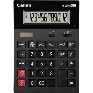 Canon Tischrechner 12st. Solar/Batt. d.gr