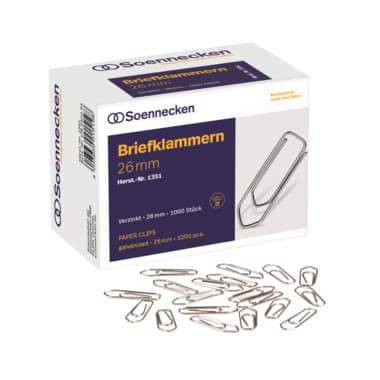 Soennecken Briefklammer 26mm verzinkt 1.000 St./Pack.