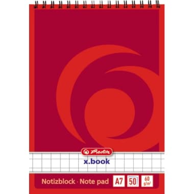 Herlitz Notizblock DIN A7 50Blatt kariert weiß