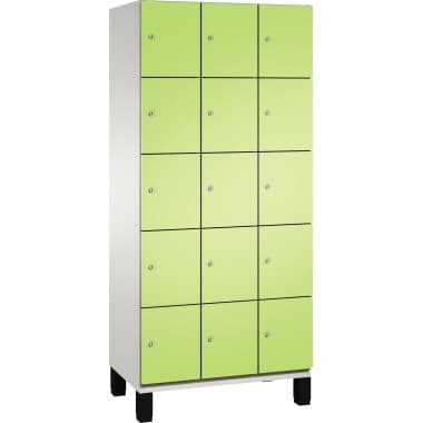 C+P Fächerschrank Füße 15Fächer B900mm lgr/cgn