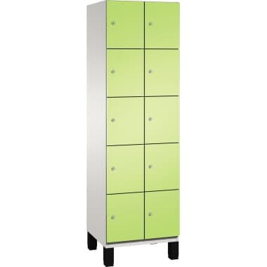C+P Fächerschrank Füße 10Fächer B600mm lgr/cgn
