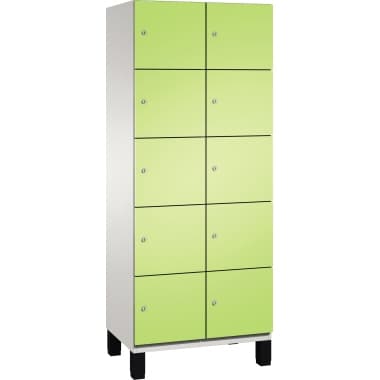 C+P Fächerschrank Füße 10Fächer B800mm lgr/cgn