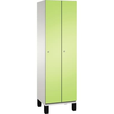 C+P Umkleidespind Füße 2Abteile B600mm lgr/cgn