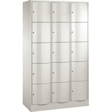 C+P Schließf.schrank 15Fächer 1950x1150x540mm lgr