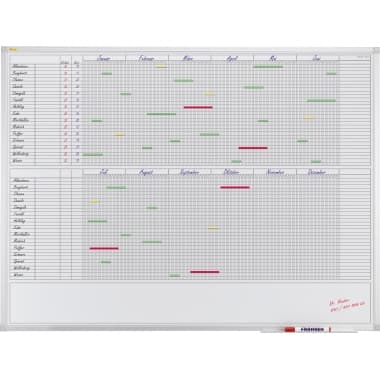 Franken Jahresplaner X-tra Line 120x90cm lackiert ws