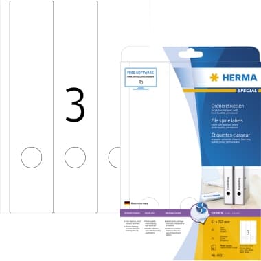 Herma Ordneretikett 61x297mm weiß 75St