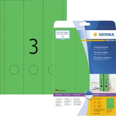 Herma Ordneretikett 61x297mm grün 60 St.Pack.