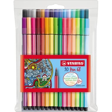 Stabilo Fasermaler Pen 68 1mm sort 30St