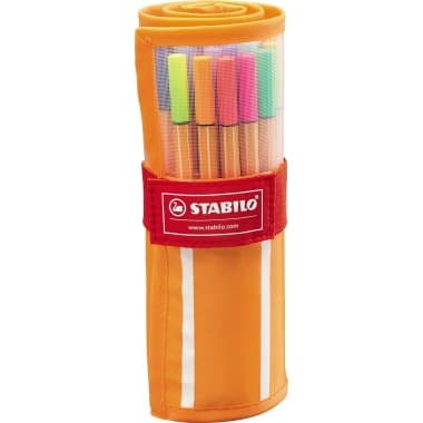 Stabilo Fineliner point 88 Rolletui sort 30St