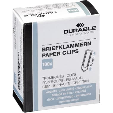 Durable Briefklammer 32mm verzinkt 100 St./Pack.