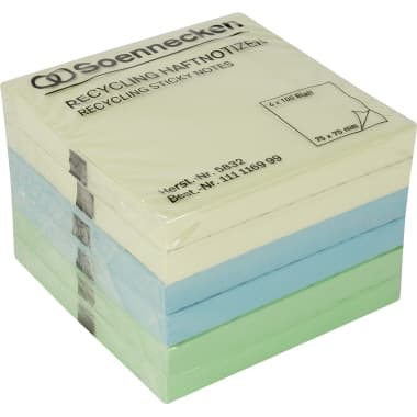 Soennecken Haftnotiz oeco RC 75x75mm 100Bl. sort. 6St.