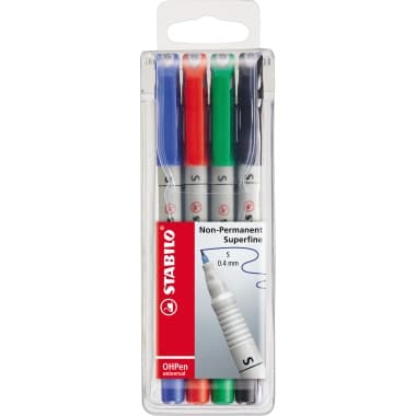 Stabilo Folienschreiber OHPen 0,4mm non perm. 4St.