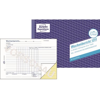 Avery Zweckf. Wochenbericht DIN A5 quer 2x50Blatt