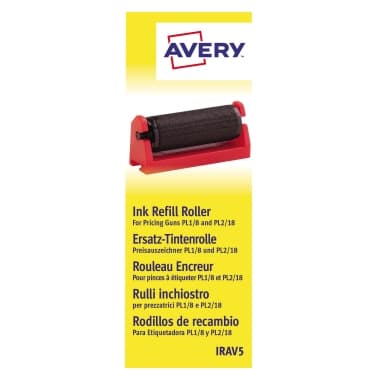 Avery Zweckf. Farbrolle PL1/8+PL2/18 sw Karton 5Stück