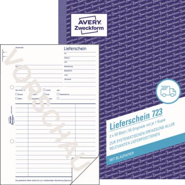 Avery Zweckf. Lieferschein DIN A5 2x50Blatt