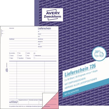 Avery Zweckf. Lieferschein DIN A5 2x50Blatt