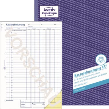 Avery Zweckform Kassenabrechnung A4 2x50Bl
