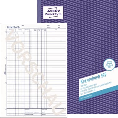 Avery Zweckf. Kassenbuch DIN A4 100Blatt